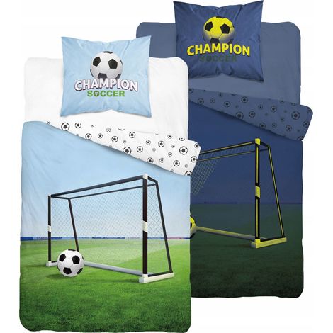 Juego de cama que brilla en la oscuridad 160x200 portería de fútbol (1/5)