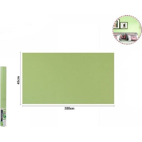Film Adhésif Vert Clair En Rouleau 45cmx5mt Pour Papier Peint 71126