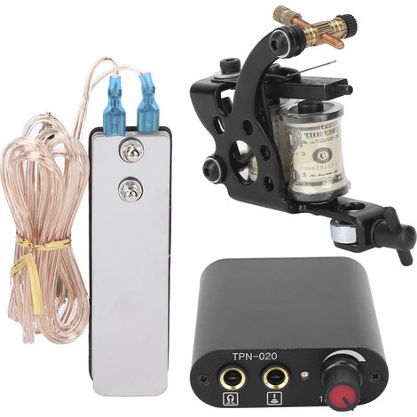 Machine de Tatouage Professionnelle avec Bobine Liner/Shader - Kit Complet Débutant incluant Aiguilles 3RL 5RL et Alimentation 90-265V EU (1/5)