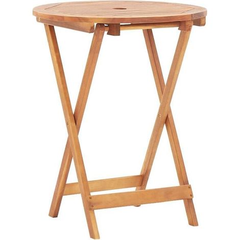 Table de jardin pliante, 60 x 75 cm, en bois d'acacia massif (1/5)