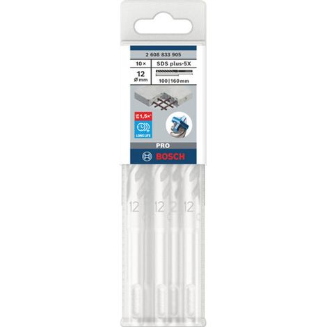 Bosch PRO Hammerbohrer SDS-plus-5X, 12 x 100 x 160 mm, (10 Stk.)