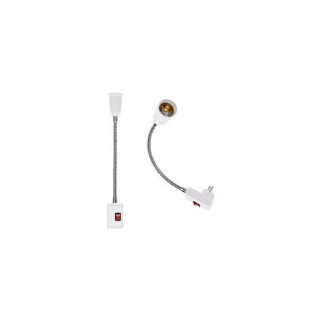 2 Stück E27-LED-Lampenfassung mit Schalter, Lampenfassungs-Adapter-Konverter mit flexiblem 5,9-Zoll-Schwanenhals und EU-Stecker, E27-Lampenfassung für Büro, Schlafzimmer, Küche (1/5)