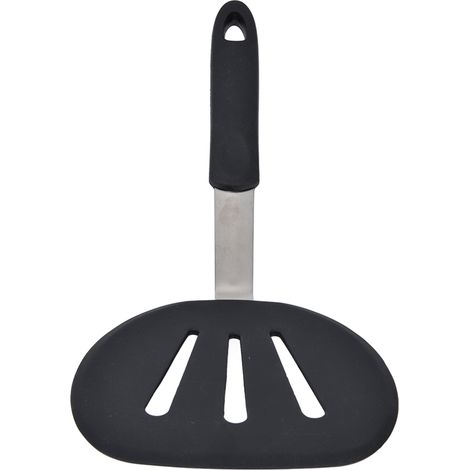 Spatule ronde et large de chef, en silicone flexible et résistante à la chaleur, idéale pour les crêpes, les œufs et bien plus encore. (1/5)