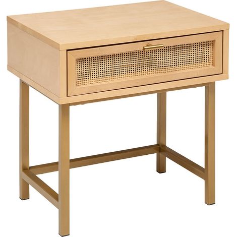 Tables de chevet Rayo en métal & bouleau 1 tiroir H50cm - Atmosphera créateur d'intérieur (1/6)