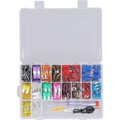 Set mit 321 Kfz-Flachsicherungen inklusive Sicherungszieher und elektrischem Prüfstift für Lkw, Boote und Pkw (1/5)