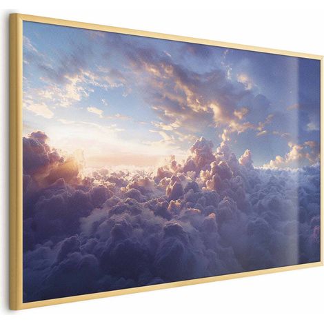 Poster – Die Sonne im Verborgenen: Das goldene Antlitz des Himmels über dem bewölkten Meer (1/4)