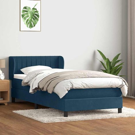 Boxspringbett mit Matratze Dunkelblau 80x220 cm Samt
