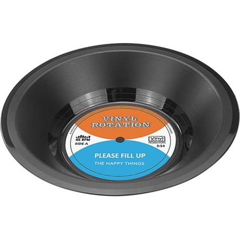 Bol à Disque Vinyle Rétro Noir en Vinyle pour Corbeille de Fruits, Bol de Service Élégant Présent pour Amateurs de Musique (1/5)