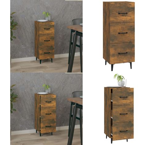 Sideboard Räuchereiche 34,5x34x90 cm Holzwerkstoff - Schreibtisch - Wohnzimmermöbel - Sideboard - Regal - Holzmöbel - Home & Living (1/5)