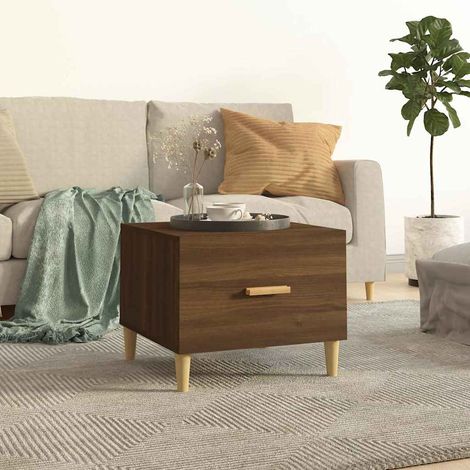 Table basse Table d'appoint pour Salon Chambre - Chêne marron 50x50x40 cm Bois d'ingénierie BV126136 - BonneVie (1/5)