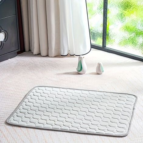 Tapis rafraîchissant en fibres glacées pour chiens et chats - Tapis respirant et lavable - Gris - M 60x50x0,8 cm gris PANIER (1/5)