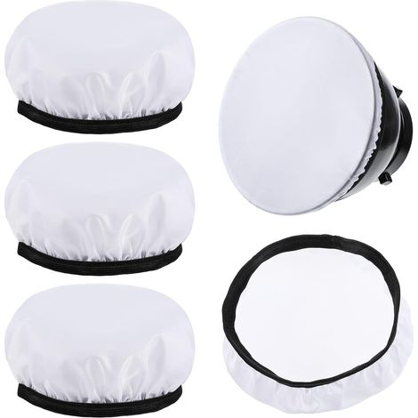 Diffusore di luce da 7"/18 cm, 4 pezzi, diffusore per lampada, rivestimento morbido, diffusori bianchi morbidi, diffusori in tessuto standard, il rivestimento morbido ammorbidisce l'emissione luminosa (1/5)