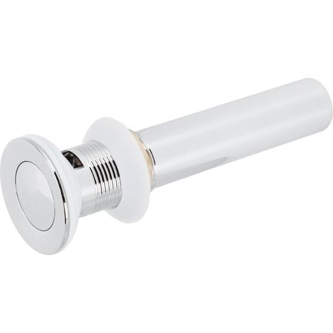Bonde de lavabo, bouchon de vidange d'évier, bonde à clapet électroplaquée sans trop-plein, accessoires de salle de bain (bonde à clapet électroplaquée avec trou) (1/5)
