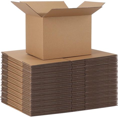 Shipping Box with Lid 20.5 x 15.3 x 15.2 cm Pack of 40 Foldable Shipping Boxes for Postal or Mail or Gift Brown (1/5)