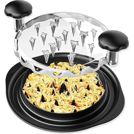 Hachoir à poulet, poignée ergonomique, sans BPA, grand hachoir manuel, mixeur manuel avec poignées et base antidérapante, hachoir à viande manuel pour poulet, porc, bœuf (1/5)