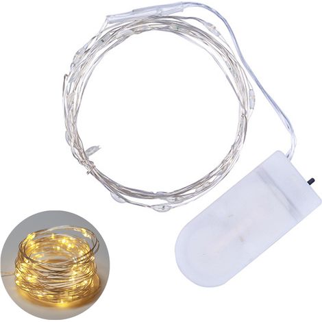 Guirnalda de luces giratoria y flexible, IP65, 1 m con 10 LED (blanco cálido) (1/5)