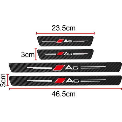 (Style A6) Bandes adhésives de protection de seuil de porte en fibre de carbone pour Audi A3 8V 8P S3 A5 A6 C7 C6 S5 S6 Sline A4 S4 B8 B9 B7 Accessoires (1/3)