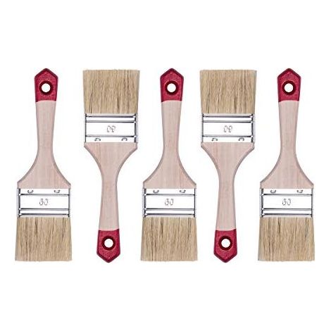 HARDY WORKING TOOLS Set de pinceaux Plats 5 pieces, 5 pieces - 60 mm de Largeur, Pinceaux a Peindre Set avec Manche en Bois, Pinceaux Vernis Serie 40, 5PCS, Set de pinceaux A0202-400525 (1/5)