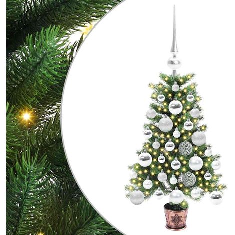 Sapin de Noël  Arbre de Noël avec 150 LED avec support Vert 65 cm PE (1/5)