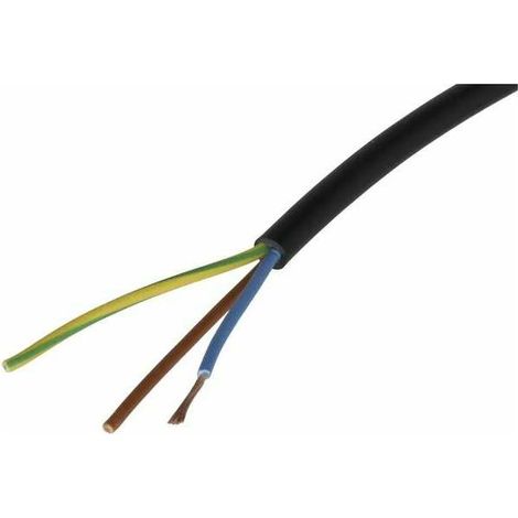 – Câble électrique H05VVF 3x0,75mm2 noir 2m – Conducteur flexible en cuivre – Tension 300/500V – Pour appareils électriques