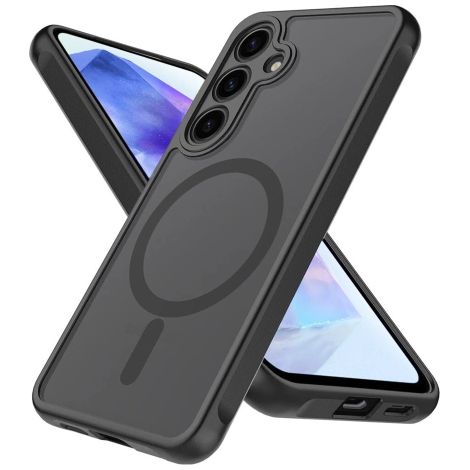 Custodia protettiva per Samsung Galaxy S24 FE, cover Alogy opaca HybridMag™️ per MagSafe, nero opaco (1/5)