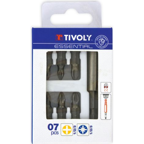 Tivoly • coffret 7pcs embouts PH PZ + PE (1/3)