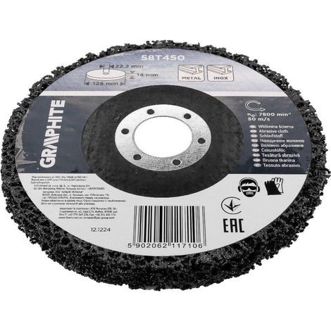 Schleifstoff Tuch Graphite 125 mm Durchmesser 14 mm Dicke