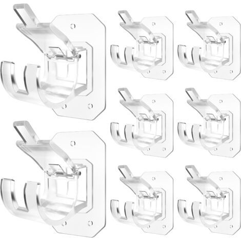 Paquete de 8 Halterungen für barras de cortina sin perforar, Haken autoadhesivos für barras de cortina sin perforar. (1/5)