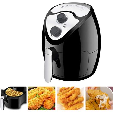 Deluxe electric air fryer + cooker with temperature control, non-stick frying basket, Cool-Touch fryer recipe guide + automatic shut-off function (1/5)