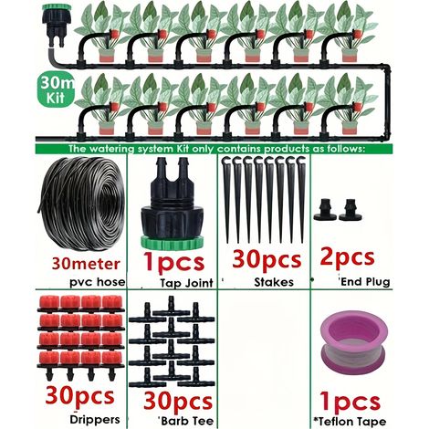 Système d'Arrosage Automatique pour Jardin, Kit d'Irrigation Goutte-à-Goutte avec Arroseurs Réglables et Brumisation, Idéal pour l'Arrosage des Fleurs et Plantes