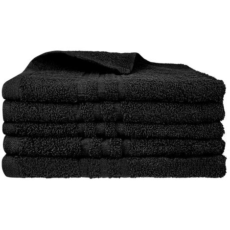 Set 5/10/20/30 Teli Asciugamani NeriProfessionali Parrucchiera Salviette Telo Colore Nero Con Tintura Indanthrene 380Gr 50 x 90 Cm Parrucchiere Salon Nero - 5 Pezzi (1/5)