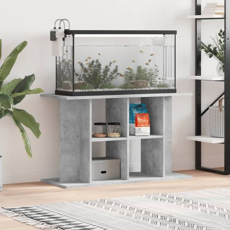 Meuble Aquariums Support Gris Béton 100 X 40 cm. 1 étagère Support solide et stable pour aquariums (1/5)