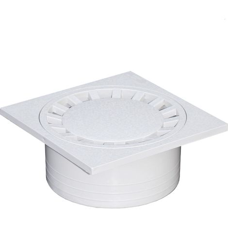 Siphon de sol PVC sortie Ø100 – Platine 250x250 – Couleur gris – Pour chantiers humides et espaces confinés