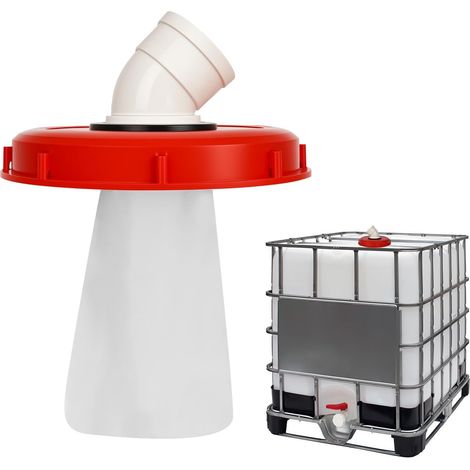 Filtre à couvercle IBC, 45 °, couvercle IBC, couvercle de réservoir de 245 mm, filtre à eau, filtre à eau de pluie, en nylon, lavable, avec couvercle, arc, accessoire pour réservoir d'eau de (1/5)