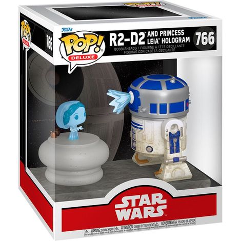 Star Wars R2D2 Figure with Princess Leia Hologram Display
