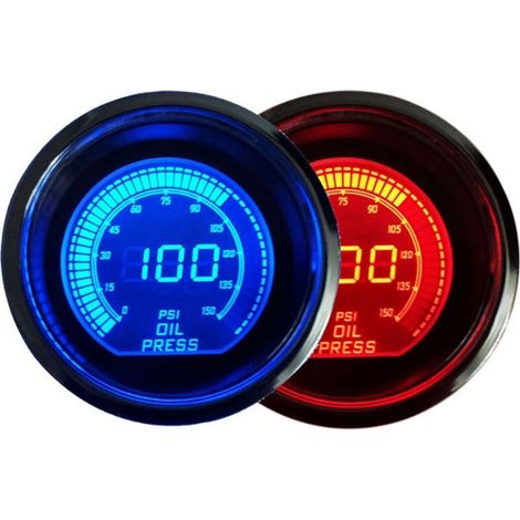 Universal oil pressure gauge for EVO series 12V 52mm 0-150psi, automatic two-color instrument with sensor (1/5)