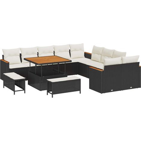 Maison Exclusive - Gartensofa-set 13 pcs Schwarz Poly-Rattan