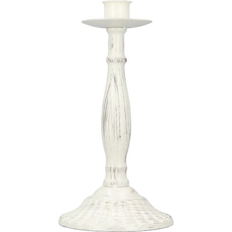Candle Holders White Iron Material Retro Style Decorative Candlestick Pedestal for Home Decoration (1/5)