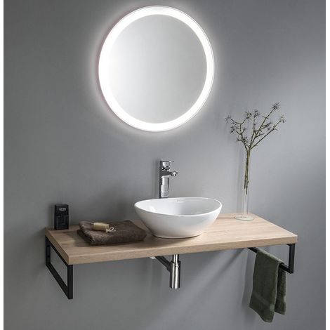 Ensemble de meubles de salle de bain VEGA, largeur 97,5 cm, chêne platine (1/4)