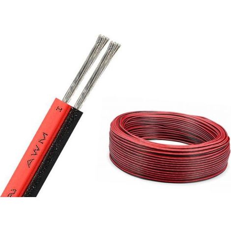 100 Metri Cavo Piattina Rosso Nero 2X0,75mmq Per Striscia Led Mono Colore (1/3)