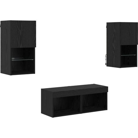 Maison Exclusive - Meubles TV muraux 4 pcs Chêne noir Bois d'ingénierie
