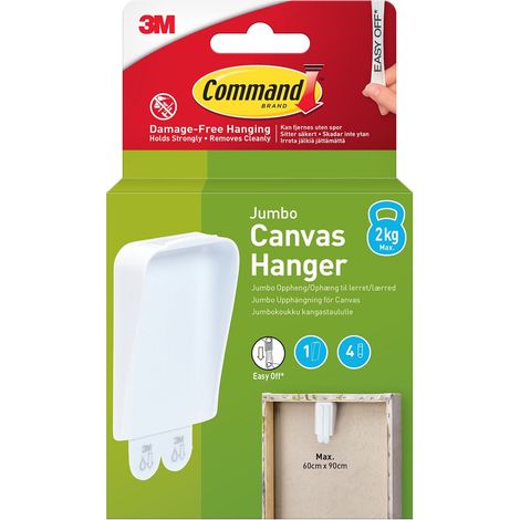 Command 7100337164 Jumbo Canvas Hanger (1 Hook + 2 Strips) COM0775