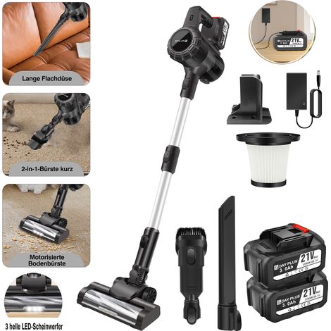 Aspirateur sans fil Aspirateur à main sans sac 6 en 1 Chargeur mural 2X 3.0AH Batterie