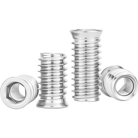 25 Pièces Hexagonale Écrous Inserts, M5 x 12mm Inserts Filetés en Acier au Carbone, Insert Fileté Bois Pour Meubles en Bois