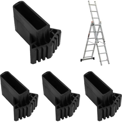 (Noir) Embout Escabeau, 4 Pièces Pied Echelle Caoutchouc, Antidérapants Couvre Pieds d'échelle, Pieds d'échelle en Caoutchouc pour échelles Télescopiq (1/5)