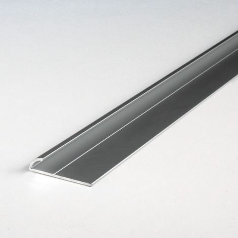 Mini-Klemmprofil / Einschubprofil "Westerose" für Designböden, 4 mm Einfasshöhe, Aluminium eloxiert, ungebohrt-silber-1000 (1/5)