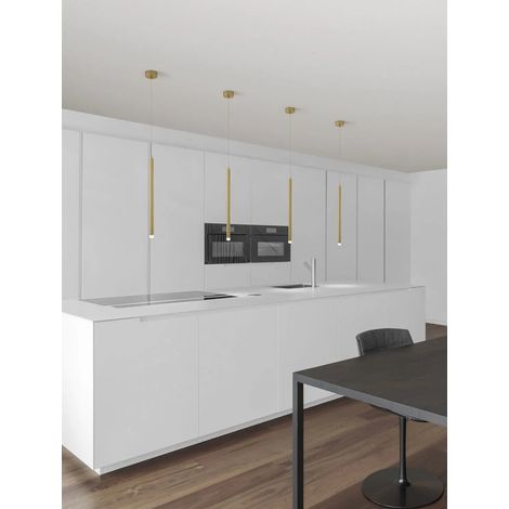 [NEUWERTIG] B-Ware Nova Luce Pendelleuchte Hängeleuchte Trimle Led Gold Warmweiß Lampe 1 Flammig