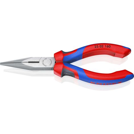 KNIPEX 25 02 160 SB Snipe Nose Side Cutting Pliers (Radio Pliers) with comfort handles black atramentized 160 mm
