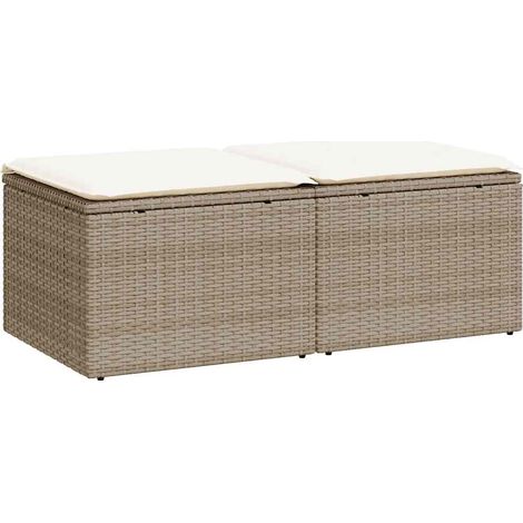 Maison Exclusive - Set Divano da Giardino 2 pz con Cuscini Beige Polyrattan Acacia