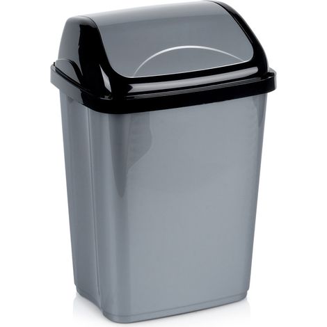 Kunststoff-Mülleimer für Küche und Bad, grau, 10 l